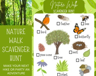 Nature Scavenger Hunt for Kids: Outdoor Adventure Game Printable(Digital Download)