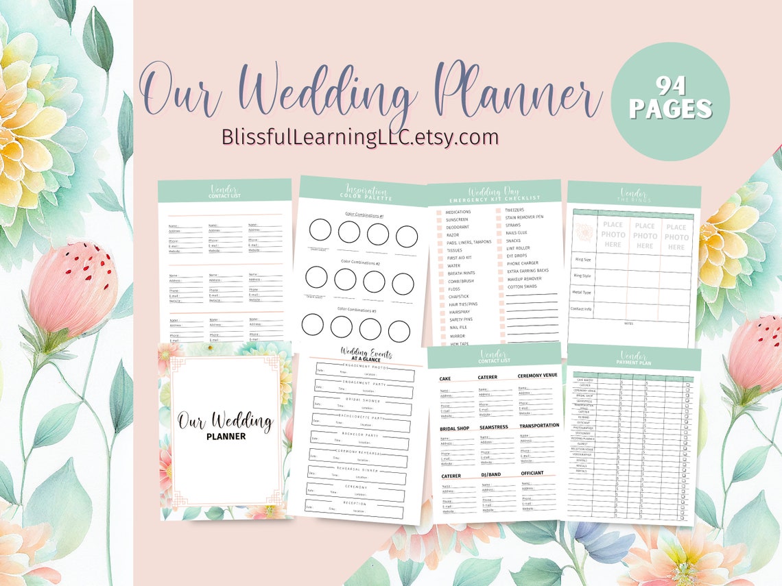 Wedding Planner Printable, Wedding Planner Organizer, Wedding Planning ...
