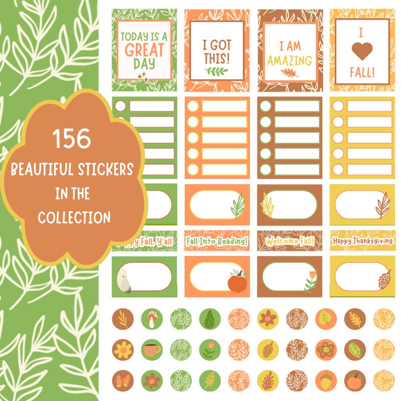 Fall Printable Planner Stickers for Students, Decorative and Functional ...