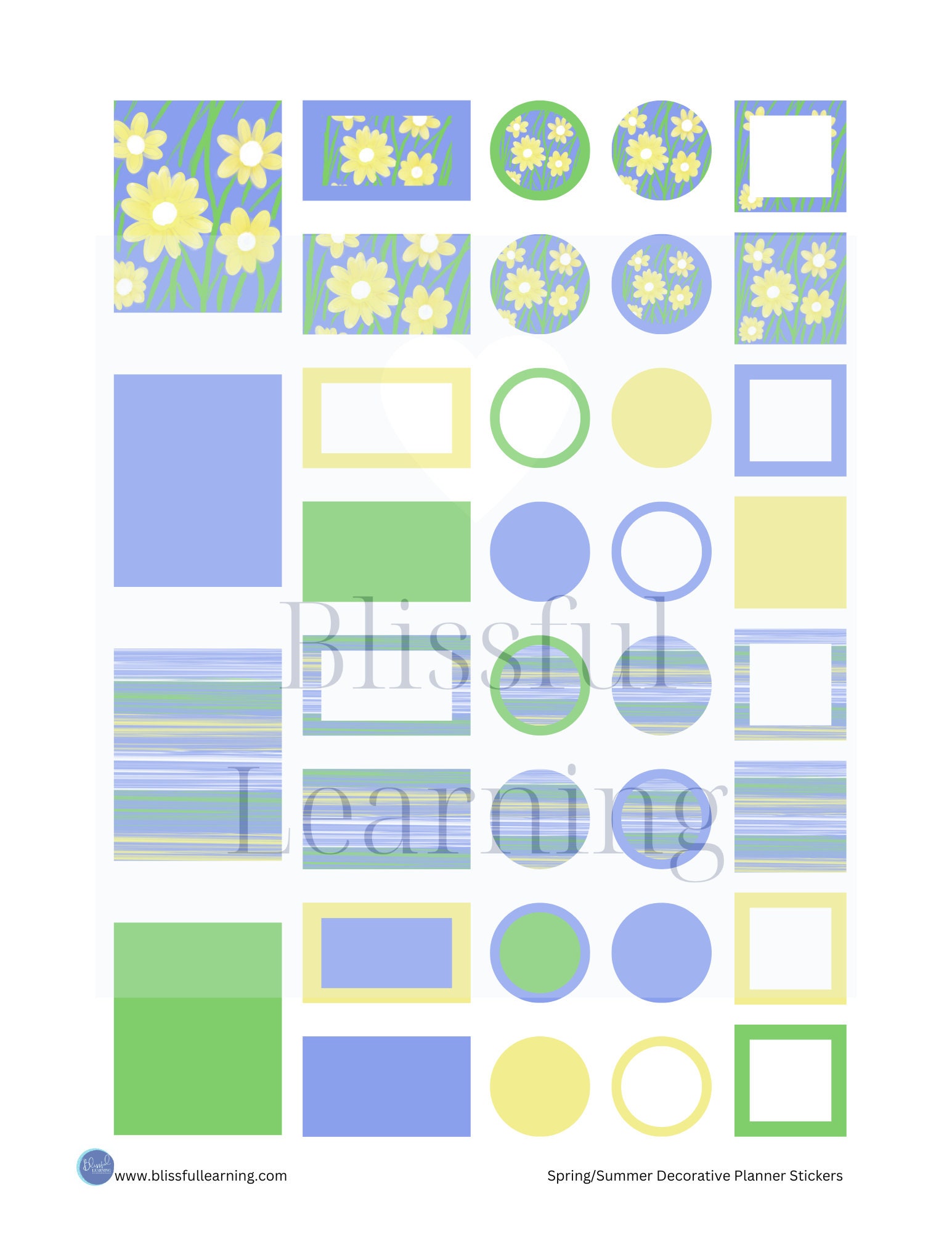 Decorative Printable Planner Stickers for the Spring and Summer, Unique ...