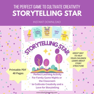 Story Building Game, Family Games Printable,  Gift-for-Kids, Kids Classroom Game, Story Starter Activity, Creative Play, Story Telling Fun