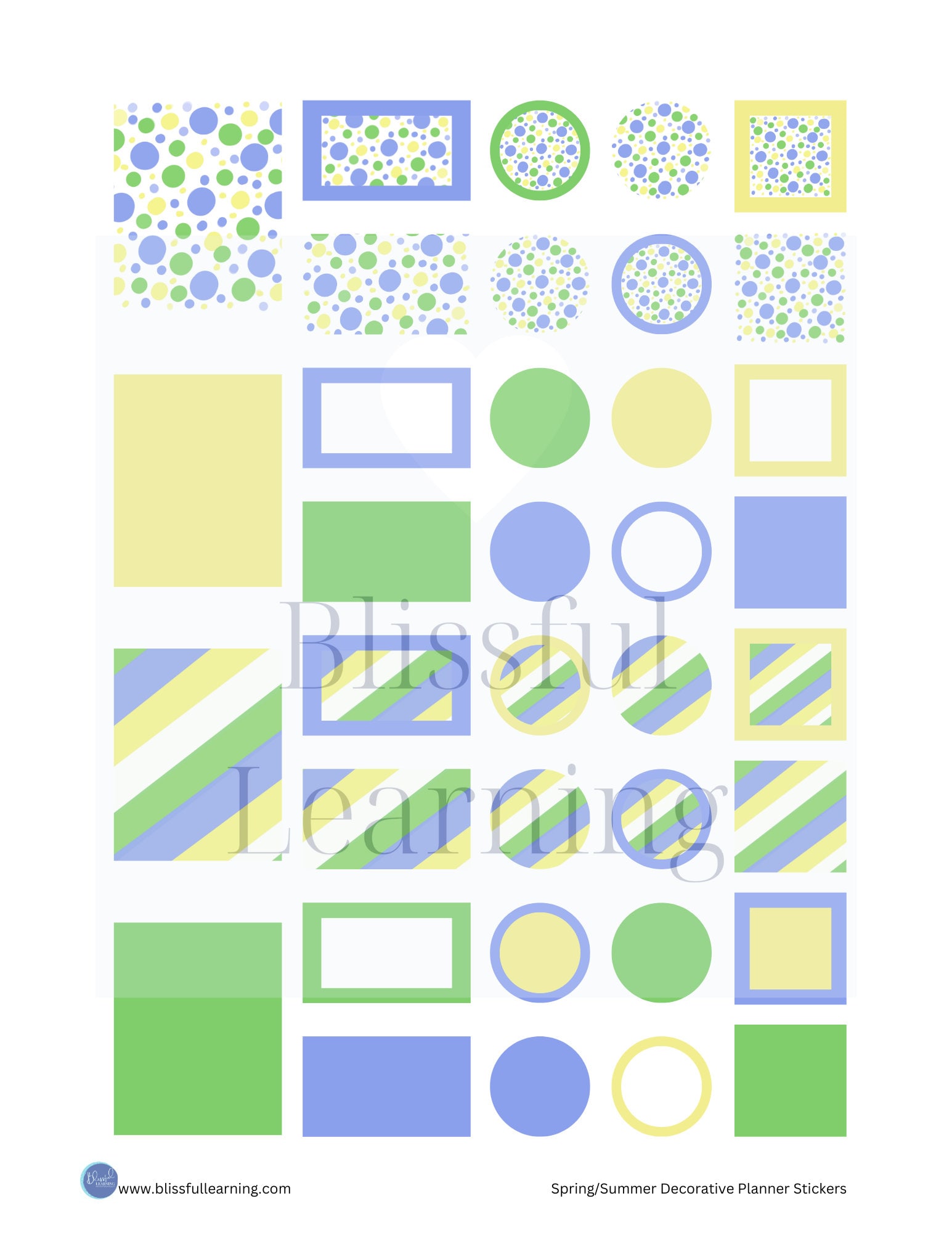 Decorative Printable Planner Stickers for the Spring and Summer, Unique ...