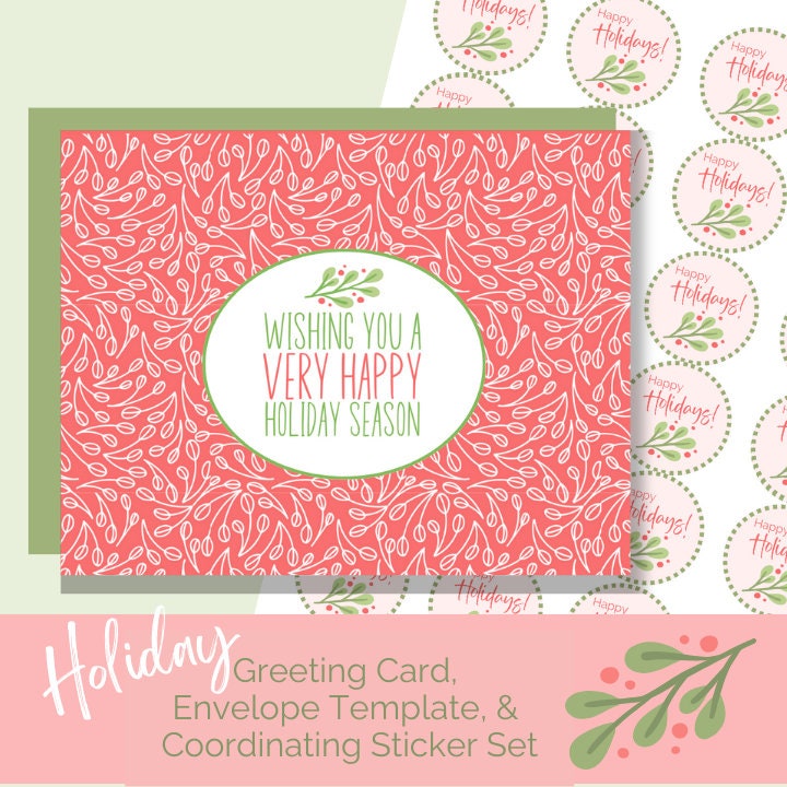Happy Holiday Printable Card With - Il Fullxfull.5444021864 Mnzu 