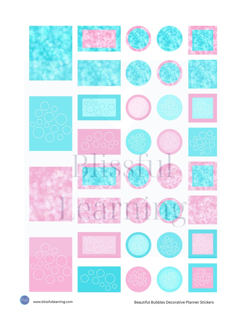 Beautiful Bubbles Decorative Printable Stickers for Planners, Journals ...