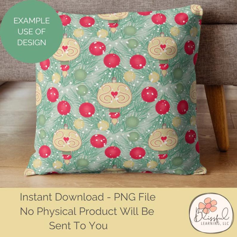 Christmas Ornaments Seamless Pattern, Festive Holiday Printable Paper ...