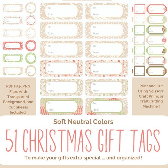 Christmas Printable Gift Tags and Stickers for Presents, Holiday