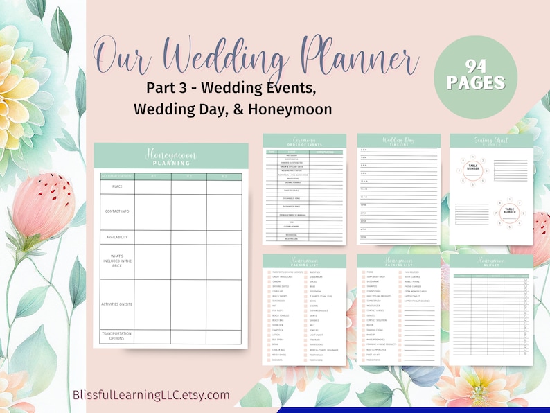 Wedding Planner Printable, Wedding Planner Organizer, Wedding Planning