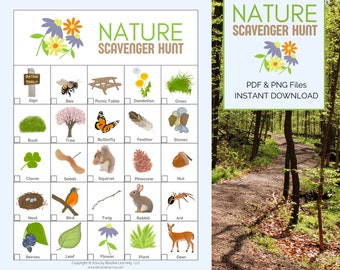 Nature Scavenger Hunt Game for Kids: Outdoor Activity (Digital Download)