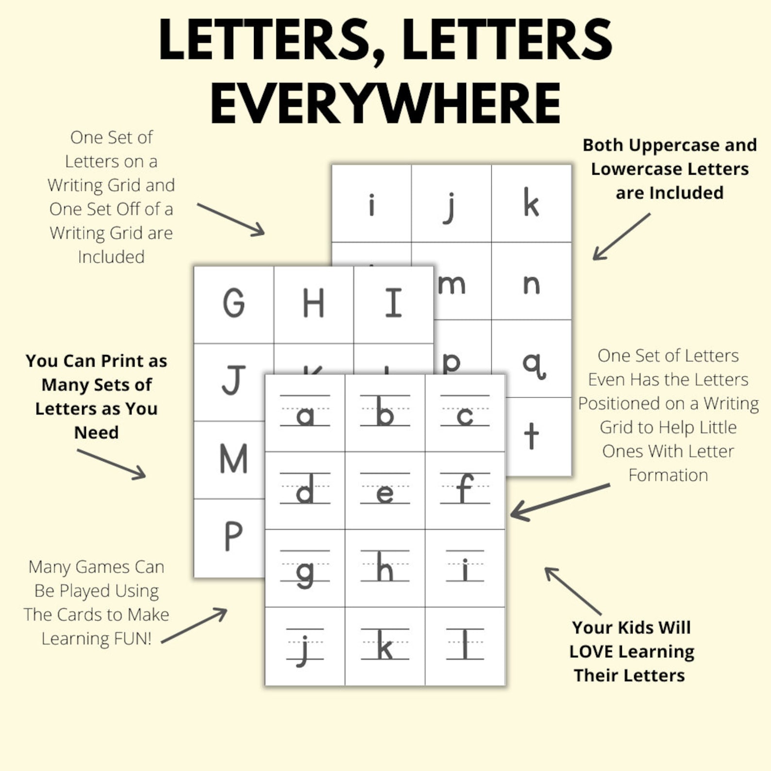 Printable Alphabet Flash Cards, ABC Matching Game, Alphabet Card Games ...