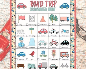 Road Trip Scavenger Hunt: Family Car Ride Game (PDF Download)