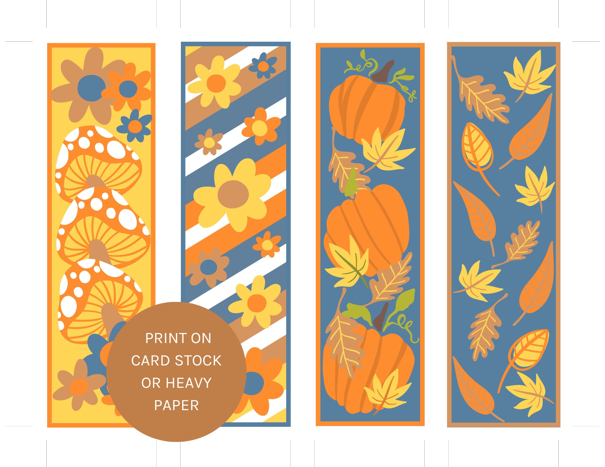 Fall Printable Bookmarks Fall Printable for Readers Autumn Bookmark