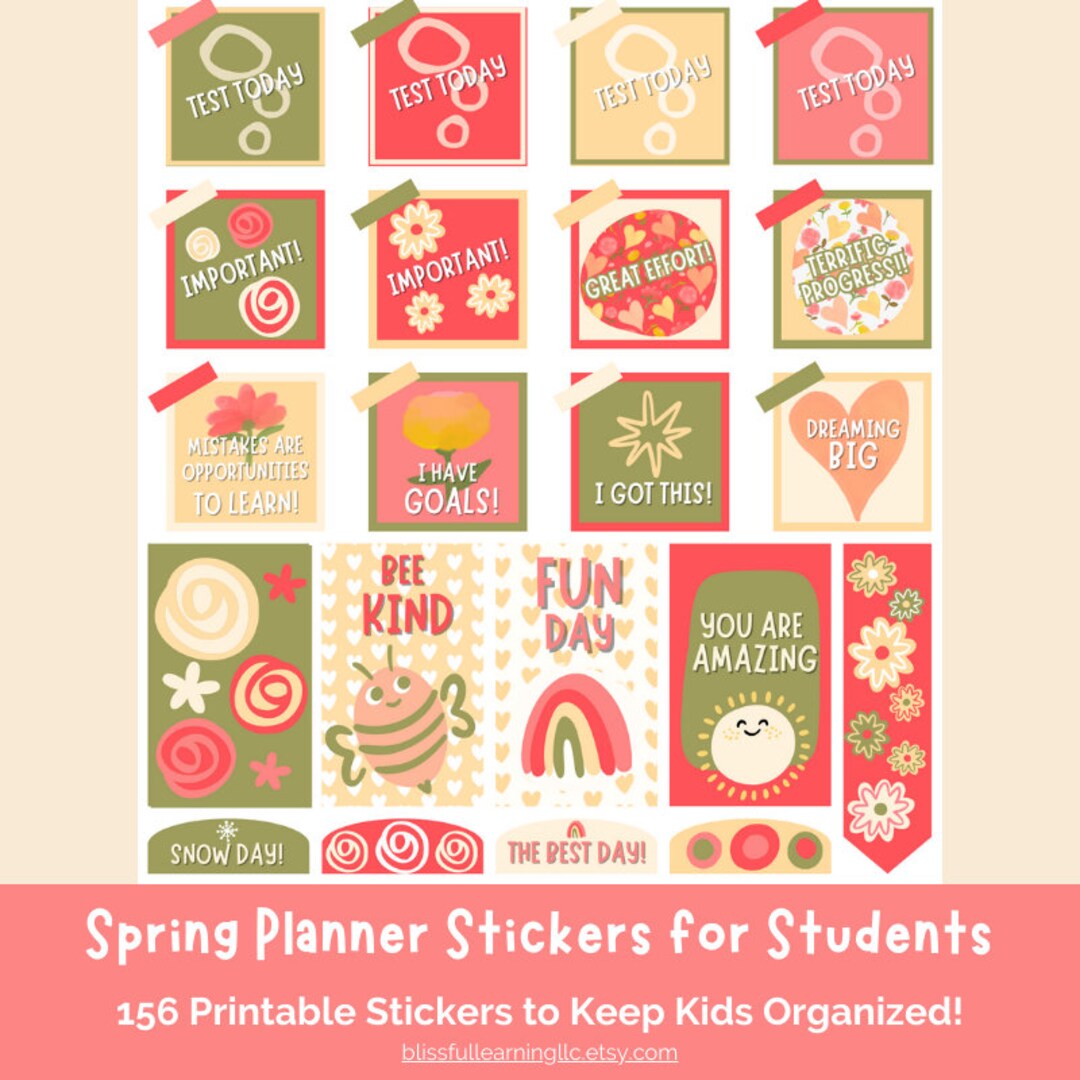 Student Planner Stickers Stay Organized in Style Functional Printable ...
