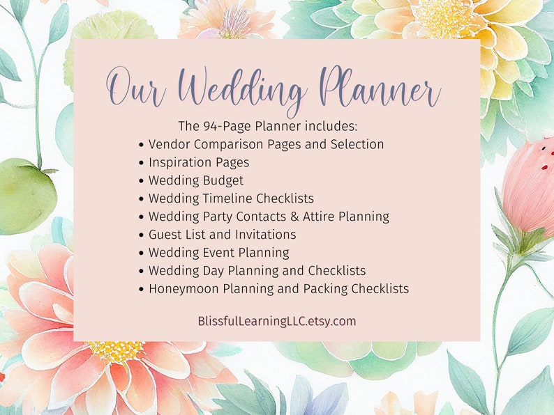 Wedding Planner Printable, Wedding Planner Organizer, Wedding Planning