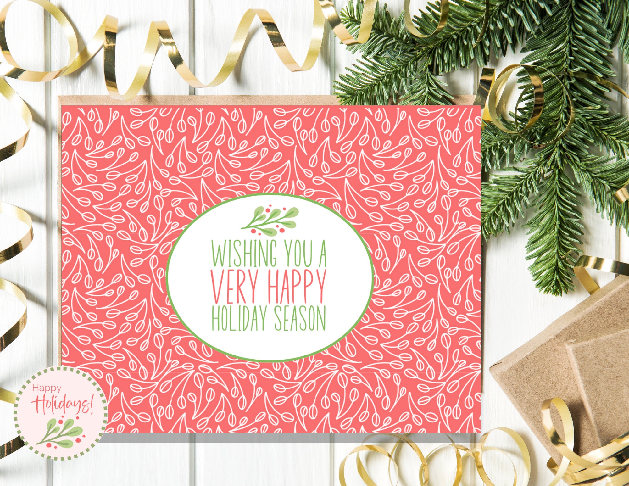 Happy Holiday Printable Card With - Il Fullxfull.5486812981 D8p5 
