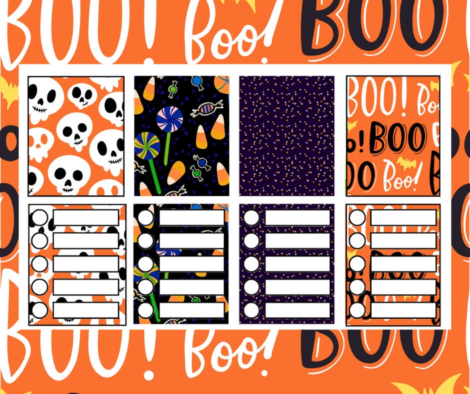 October Decorative Planner Sticker Kit, Printable Halloween Stickers ...