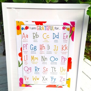 ABC Gratitude Wall Art, Printable Gratitude Poster, Gratitude Alphabet ...