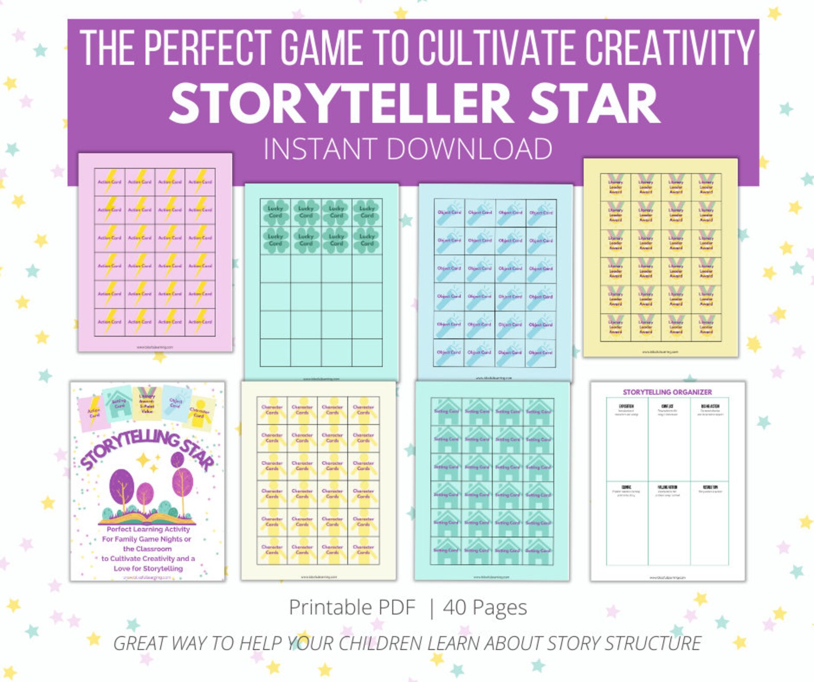 Teacher Game, Storytelling Fun, Printable Learning Game, Teacher Gift, Family Game Night, Party ...