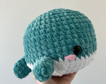 Custom Jumbo Whale Plushie - Choose Your Color - Crochet Ocean Decor