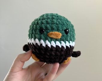 Peluche canard colvert - Oiseau potelé au crochet