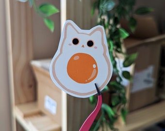 Egg Yolk Cat Vinyl Sticker / Cute Sticker / Cat Stickers