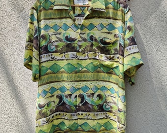 chemise hawaïenne vintage homme, femme/chemise d'été boutonnée à manches courtes/chemise aloha