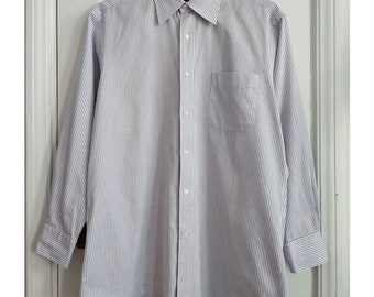 Lanvin classic blue striped button up shirt long sleeve/ oversized button down shirt men, women/ minimalist