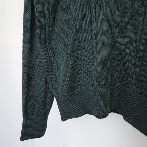 Vintage dark green wool crew neck knit pullover w… - image 6