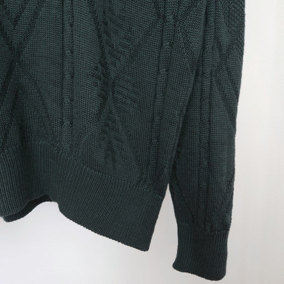 Vintage dark green wool crew neck knit pullover w… - image 7