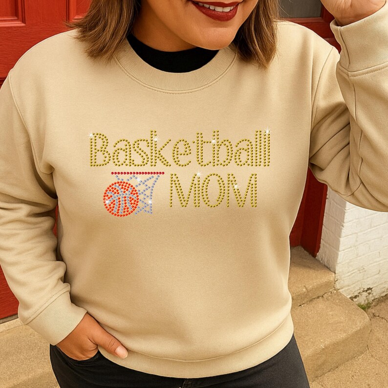 Basketball Mom Rhinestone Template SVG | Bling Design for Hotfix Silhouette Cricut | Sparkle ...