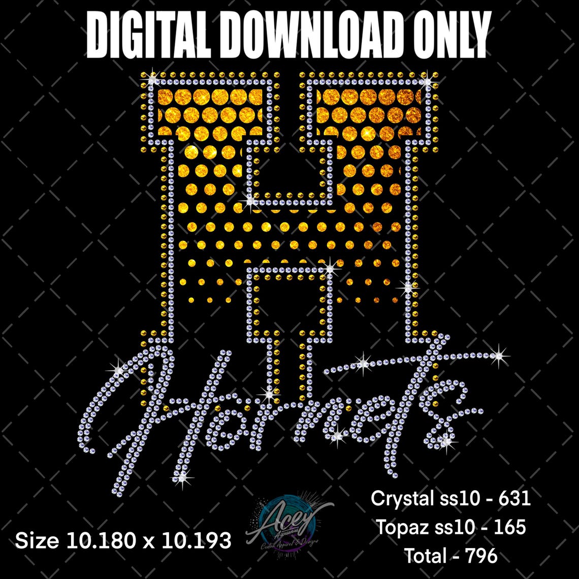 Honets Rhinestone Transfer Hornets Rhinestone Template SVG PNG | Halftone Bling Design | Digital ...