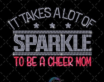 Cheer Mom Sparkle Rhinestone Template: SS10 Bling SVG (Digital Download)