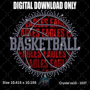 Eagles basket strass mall SVG | Scatter Outline Bling Design | ss10 klippfil | Basket nedladdning