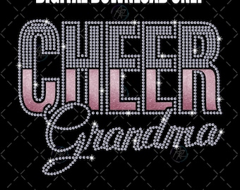 Cheer Grandma Rhinestone Design SVG | SS10 Rhinestone Template | Digital Download
