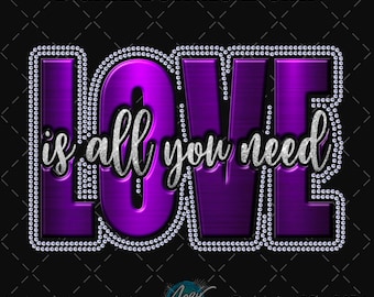 Love Is All You Need Rhinestone SVG | SS10 Crystal Template | Valentine Shirt Digital Download