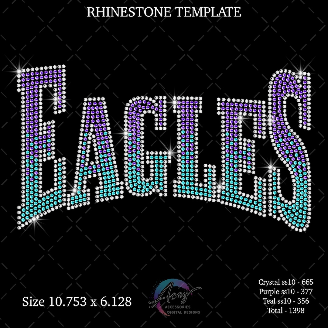 Eagles Rhinestone Template | Eagles Mascot Fade Design | SVG PNG SSV3 ...