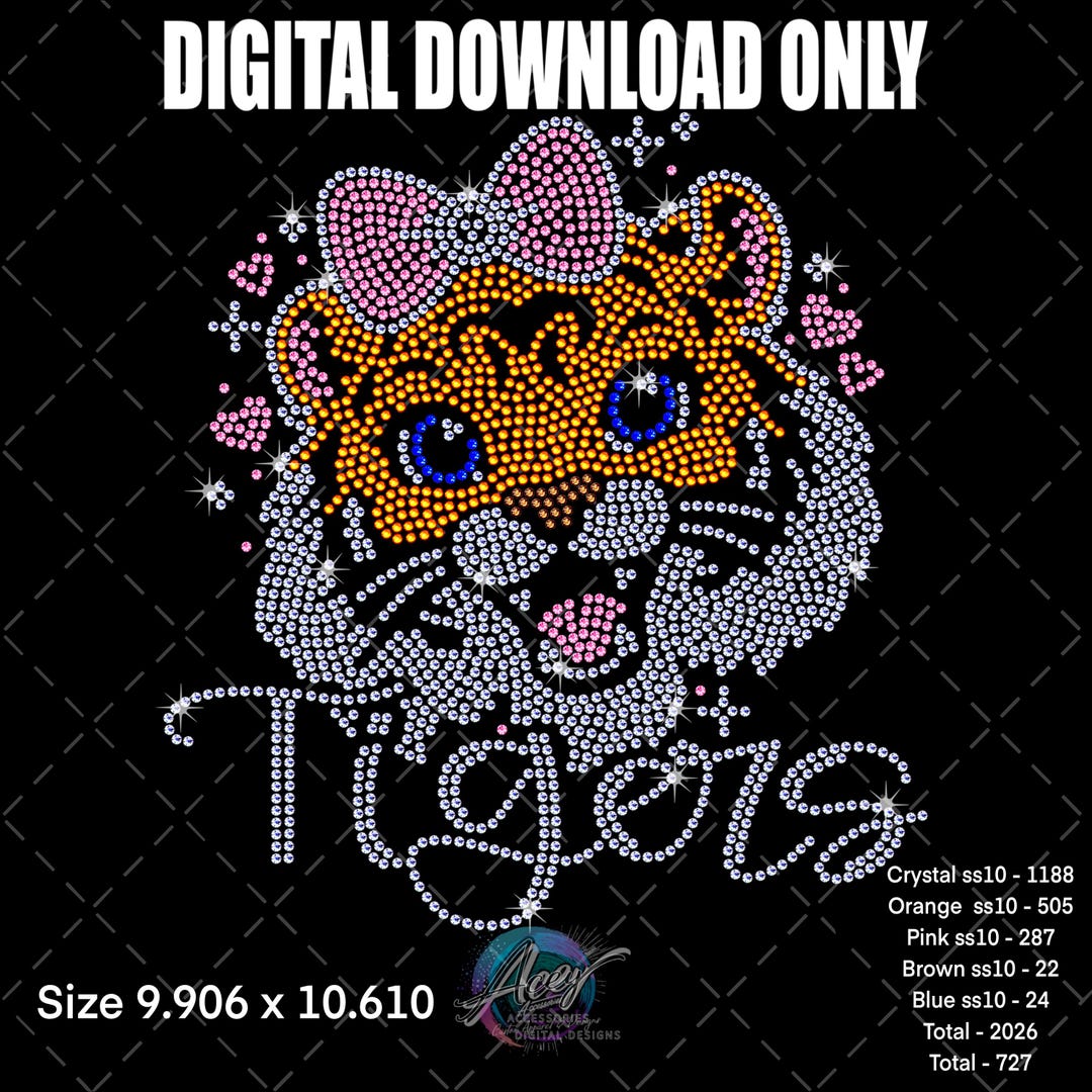 Tigers Rhinestone Design | Mascot Bling Shirt Digital Download | SS10 ...