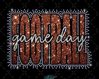 Football Game Day Rhinestone Template SVG PNG SSV3 | Bling Design |Digital Download