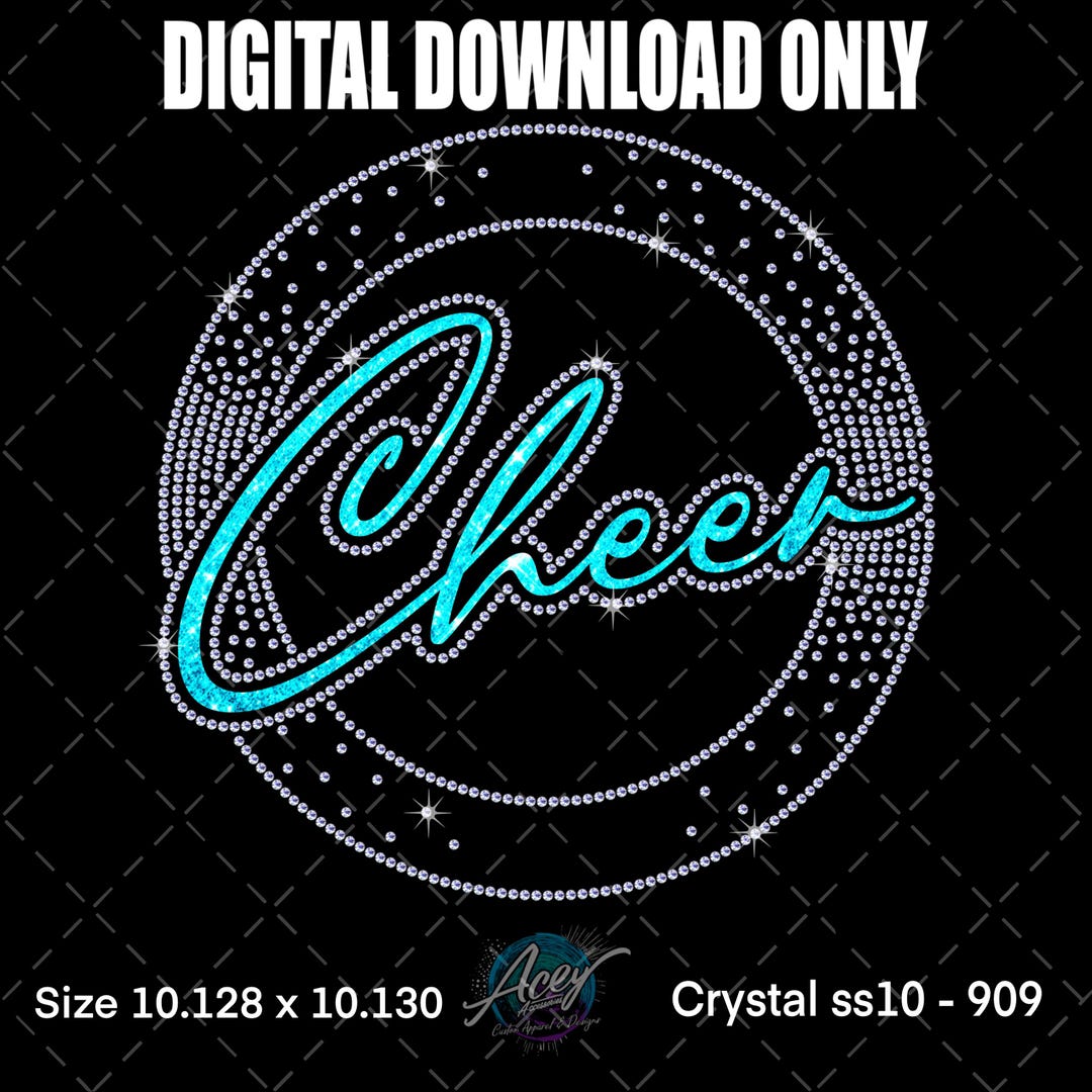 Cheer Rhinestone Template SVG PNG SSV3 | SS10 Crystal Design | Cheer ...
