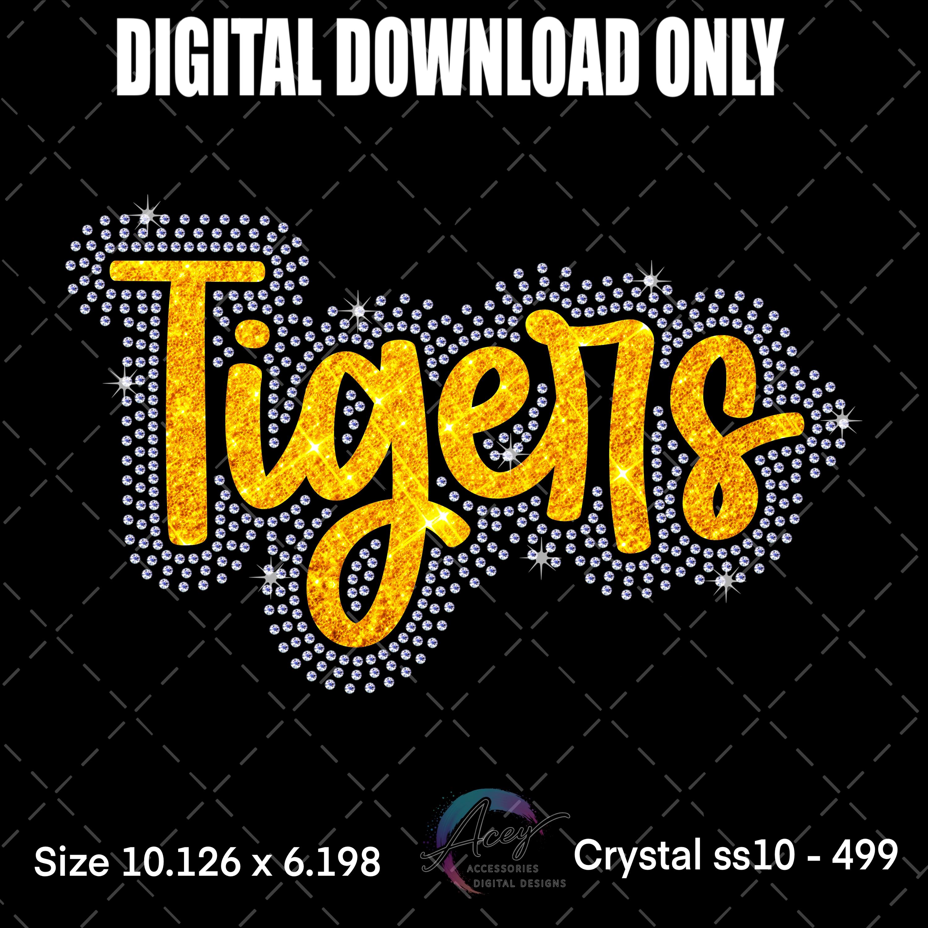 Tigers Rhinestone Design Tigers Rhinestone Design | Bling Shirt Digital Download | SS10 ...