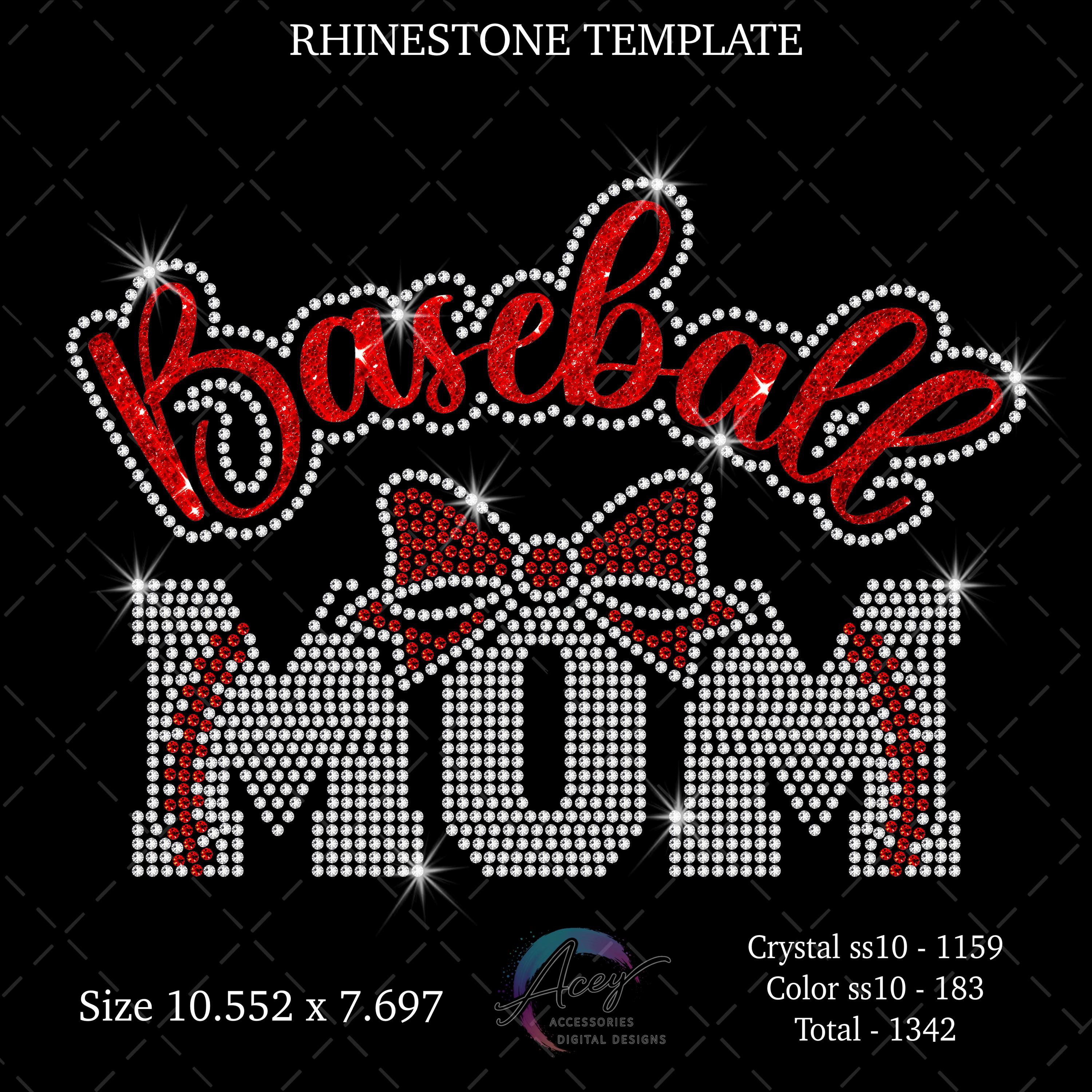 Baseball Mom Rhinestone Design SVG PNG | Bling Game Day Shirt File ...
