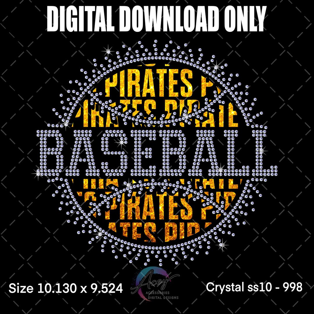 Pirates Baseball Rhinestone Scatter Template SVG SSV3 PNG | School ...