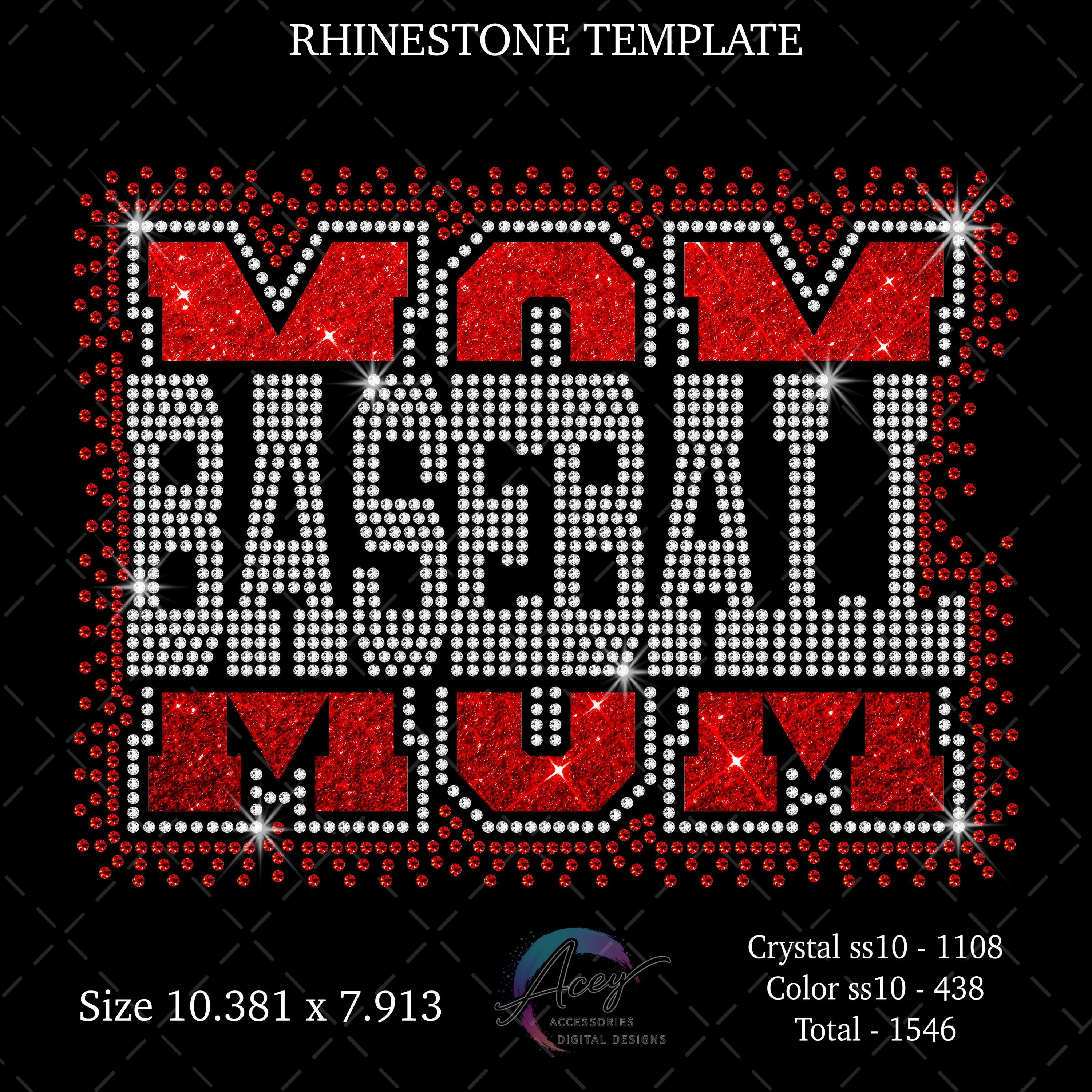 Baseball Mom Rhinestone Template SVG PNG | Bling Shirt Design (digital ...