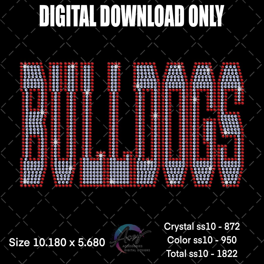 Bulldogs Rhinestone Design SVG PNG SSV3 PDF | Bling Shirt Digital ...