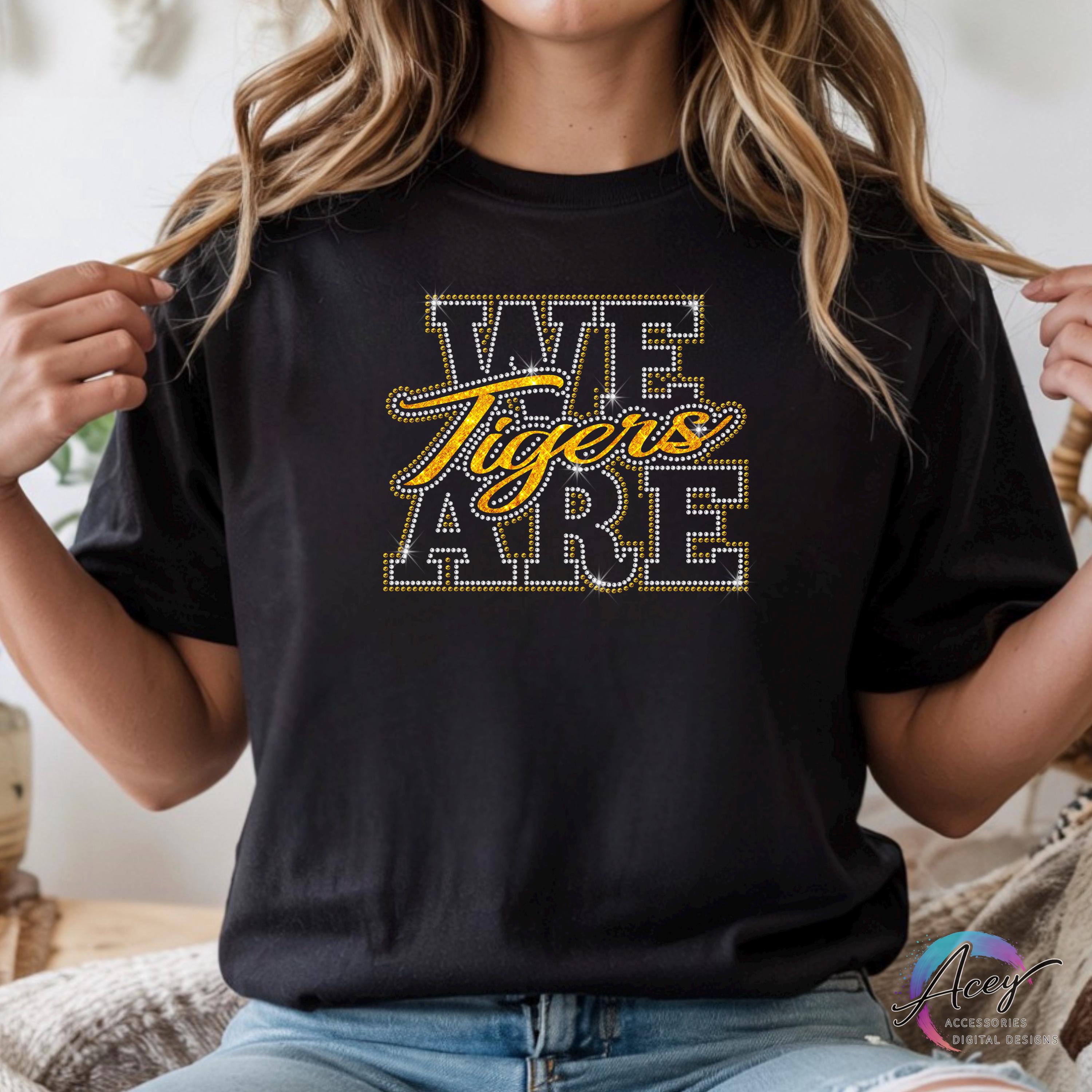 Tigers Rhinestone Design Tigers Rhinestone Template | School Spirit Bling Design (digital ...
