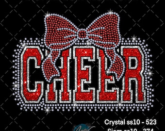 Cheer Bow Rhinestone Template SVG | Bling Design | Cut File | Cheerleading Shirt | Sparkle Design