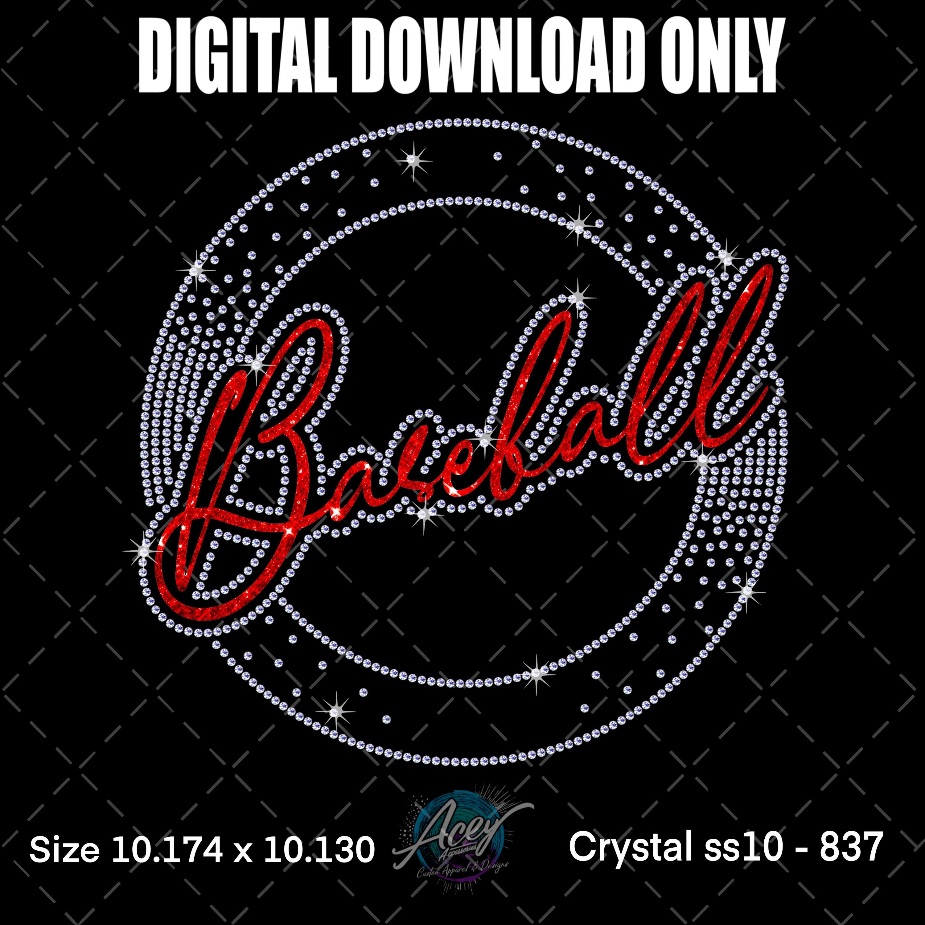 Baseball Rhinestone Template SVG PNG SSV3 | SS10 Crystal Design ...