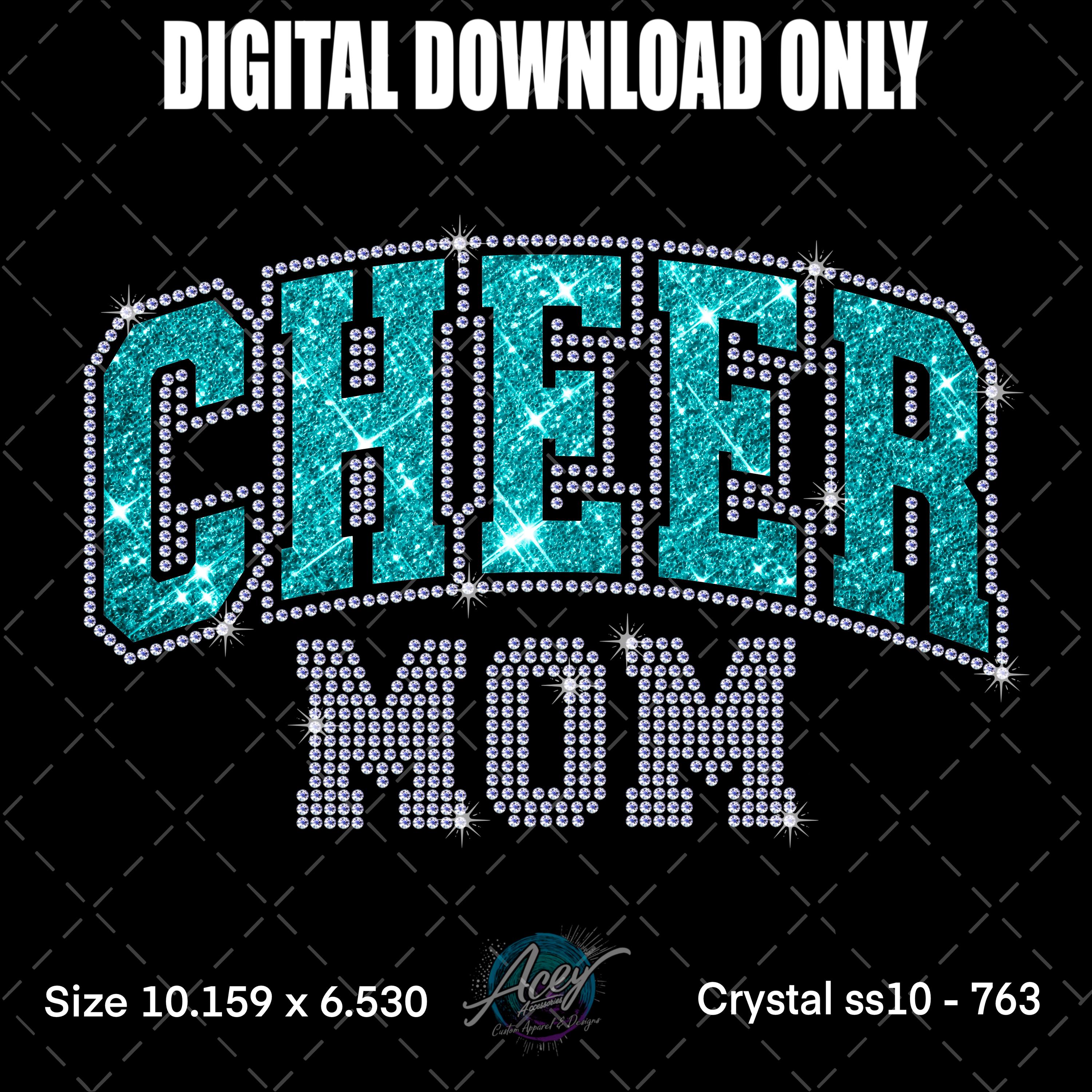 Cheer Mom Rhinestone Template | Bling Design | SS10 Rhinestone SVG ...