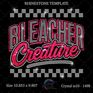 Mall för strass med läktarvarelse | Bling-design för fotbollsmatchdag | SVG PNG SSV3 digital nedladdning