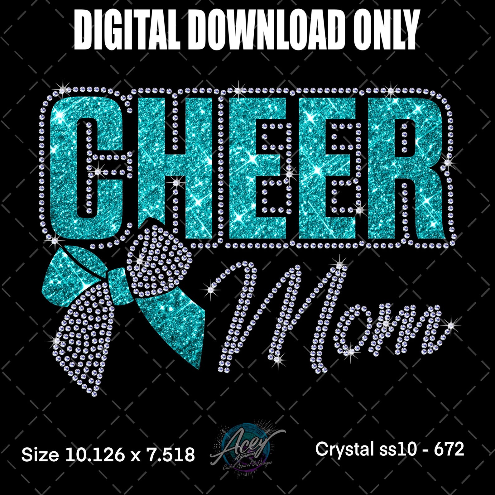 Cheer Mom Rhinestone Template SVG PNG | Digital Download | Cricut ...