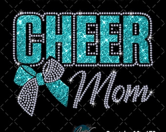 Cheer Mom Rhinestone Template SVG PNG |  Digital Download | Cricut Silhouette Rhinestone File